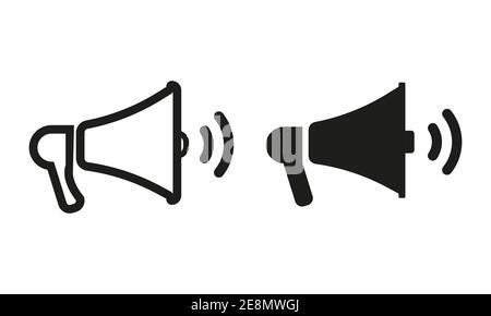 Megaphone vector flat icon on white background Stock Vector