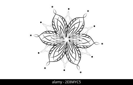 Single line flowers set stock illustration Stock Vector