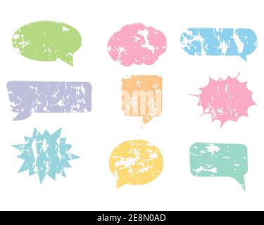 Colorful callout icons set isolated on white background Stock Vector