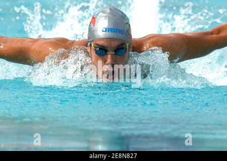 Italy's Luca Marin competes on men's 400 meters Medley heats during the Swimming Open EDF at Lagardere club, in Paris, France, on August 2, 2007. Photo Stephane Kempinaire/Cameleon/ABACAPRESS.COM Stock Photo