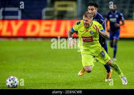 BRUSSELS, BELGIUM - JANUARY 31: Kemar Lawrence of RSC Anderlecht