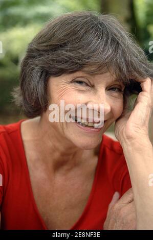 French actress Macha Méril on the set of the first episode of the TV ...