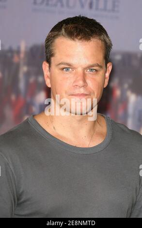 US actor Matt Damon attends the photocall for 'The Bourne ultimatum' at International Deauville center during the 33rd American Film Festival in Deauville, Normandy, France, on September 1, 2007. Photo by Guignebourg/ABACAPRESS.COM Stock Photo