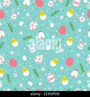 Easter seamless background with eggs gift card Vector Image