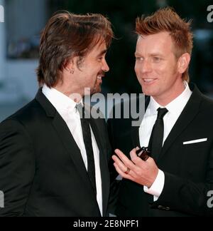 Cast members Colin Farrell (L) and Ewan McGregor walk the red carpet for the screening of 'Cassandra's Dream' at the 64th annual Venice Film Festival in Venice, Italy, on September 2, 2007. Photo by Nicolas Khayat/ABACAPRESS.COM Stock Photo