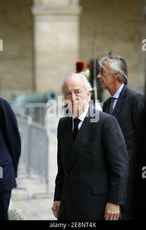 Edouard Balladur Attends The Funeral Mass Of Former Prime Minister 
