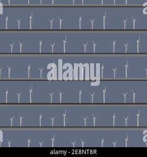 wind farm seamless vector pattern Stock Vector
