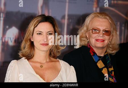 US actress Gena Rowlands and her daughter Zoe Cassavetes pose at the  photocall for the film 'Broken English' at International Deauville center  during the 33rd American Film Festival in Deauville, France on