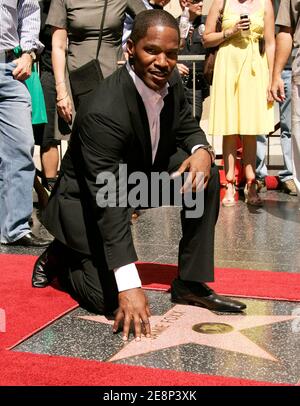 Oscar-winning actor Jamie Foxx, with his daughter Corrine is honored with the 2,347th Star on the Hollywood Walk of Fame, in Hollywood, CA, USA on September 14, 2007. Photo by Walker/ABACAPRESS.COM Stock Photo