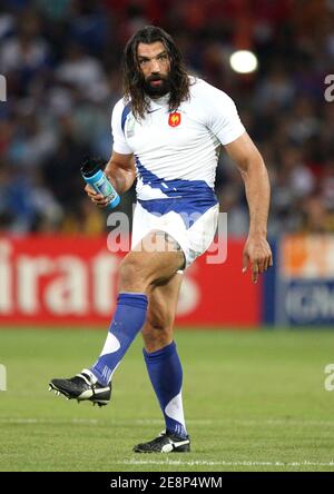 France's Sebastien Chabal during the IRB Rugby World Cup 2007, Pool D, Pool D,France vs Namibia at the Municipal Stadium in Toulouse, France on September 16, 2007. Photo by Gouhier-Taamallah/Cameleon/ABACAPRESS.COM Stock Photo