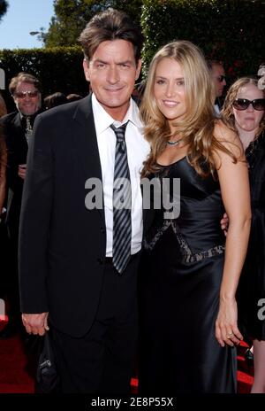 Charlie Sheen and Brooke Allen attending the 59th Annual Primetime Emmy Awards, held at the Shrine Auditorium in Los Angeles, CA, USA on September 16, 2007. Photo by Lionel Hahn/ABACAPRESS.COM Stock Photo