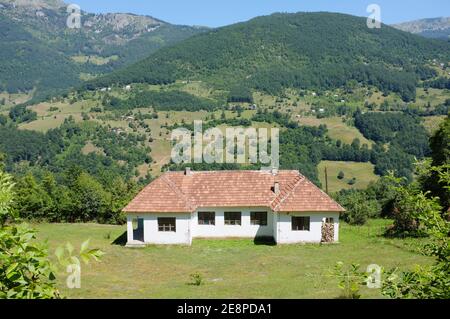 country house along Tara Valley in Montenegro Stock Photo
