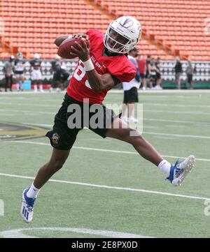 January 28, 2021 - Illinois Fighting Illini defensive back Nate Hobbs #22  during a practice session prior to the Hula Bowl at Aloha Stadium in  Honolulu, HI - Michael Sullivan/CSM Stock Photo - Alamy