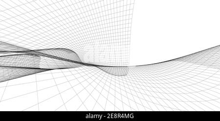 Abstract wireframe background. 3D grid technology illustration landscape. Digital Terrain Cyberspace in the Mountains with valleys. Stock Photo