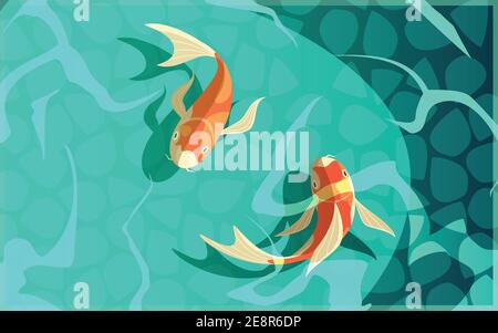 Cartoon koi fish swimming in the pond Stock Vector Image & Art - Alamy Cartoon koi fish swimming in the pond Stock Vector Image & Art - Alamy