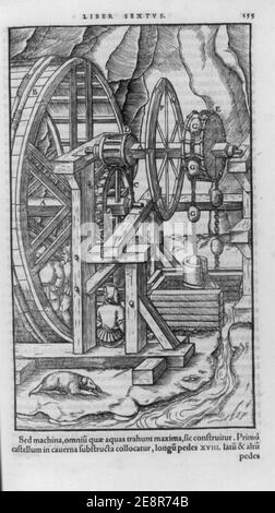 Mining methods in 16th Century England Stock Photo