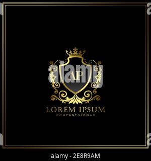 AP Initial Letter Luxury Logo template in vector for Restaurant, Royalty, Boutique, Cafe, Hotel, Heraldic, Jewelry, Fashion and other vector illustrat Stock Vector
