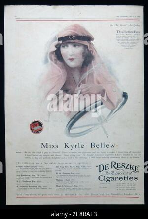 Miss Kyrle Bellew - De Reszke Cigarettes ad 1919 Stock Photo - Alamy