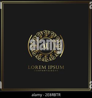 AU Initial Letter Luxury Logo template in vector for Restaurant, Royalty, Boutique, Cafe, Hotel, Heraldic, Jewelry, Fashion and other vector illustrat Stock Vector
