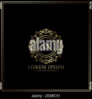 AX Initial Letter Luxury Logo template in vector for Restaurant, Royalty, Boutique, Cafe, Hotel, Heraldic, Jewelry, Fashion and other vector illustrat Stock Vector