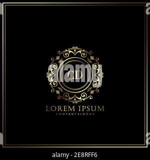 CD Initial Letter Luxury Logo template in vector for Restaurant, Royalty, Boutique, Cafe, Hotel, Heraldic, Jewelry, Fashion and other vector illustrat Stock Vector