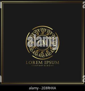 CM Initial Letter Luxury Logo template in vector for Restaurant, Royalty, Boutique, Cafe, Hotel, Heraldic, Jewelry, Fashion and other vector illustrat Stock Vector