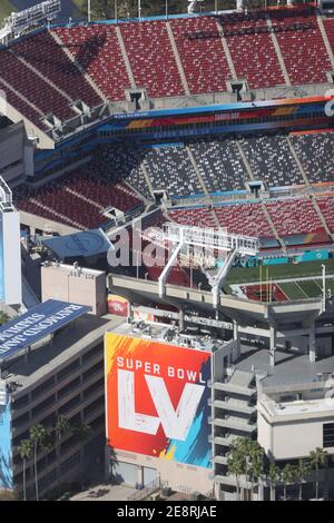 Aerial view of Raymond James Stadium in advance of Super Bowl LV February  2, 2021 in Tampa, Florida Stock Photo - Alamy