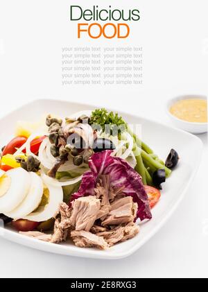 Mediterranean salad and mixed green Stock Photo