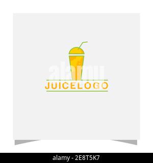 fruit fresh orange juice vector logo design Stock Vector