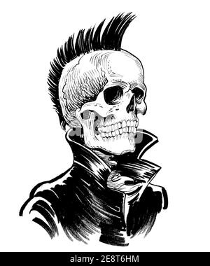 Punk Mohawk, Black and White / ToolCrypto / Pixel Art - Punk