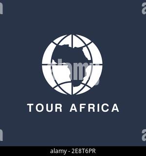 WORLD SYMBOL LOGO WITH AFRICAN MAP WITH NEGATIVE SPACES Stock Vector