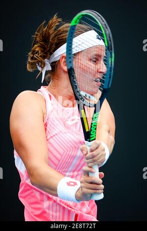 Greet Minnen (WTA 110) during her opening tennis match between Belgian Greet Minnen and Serbian Olga Danilovic, in the first round of the women's sing Stock Photo