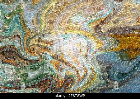 Illustration in the style of stained glass abstract angel in the form of a radiance between heaven and earth Stock Vector