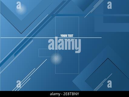 Abstract 3d blue architectural composition with balls and lines Stock Vector