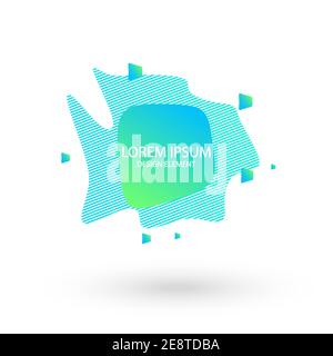 Fluid frame isolated on white background. Abstract liquid shape, colorful elements, gradient waves with geometric lines. Vector flat design for Stock Vector