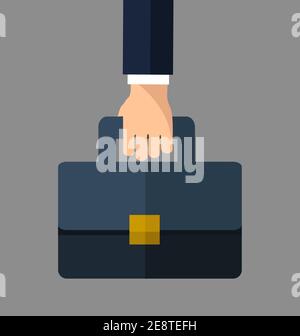 Bussiness, hand holding briefcase. Vector Stock Vector Image & Art - Alamy