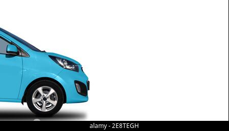 Blue car isolated on the white background Stock Photo