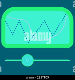An abstract neon colored data chart display. Stock Vector