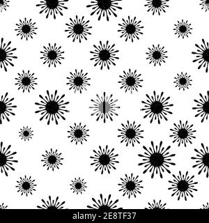 Medical seamless pattern with bacteria on white background. Stop COVID-19. Coronavirus. Pneumonia. Virus infection epidemic sick. Stock Vector