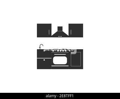 Vector illustration, flat design. Cook food kitchen icon Stock Vector