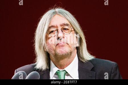 Mainz, Germany. 28th Jan, 2021. Bernhard Braun, parliamentary group leader of the Greens in Rhineland-Palatinate, is standing in the state parliament. Credit: Andreas Arnold/dpa/Alamy Live News Stock Photo