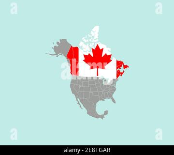 Canada on North America map vector. Stock Vector