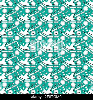 Retro radio seamless vector pattern on a white background Stock Vector