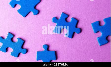 blue puzzles, textures and background Stock Photo