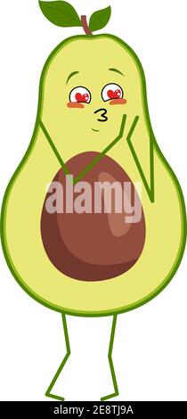  InterestPrint Cartoon Cute Avocados Character with