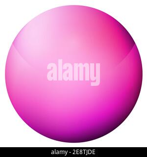 Glass pink ball or precious pearl. Glossy realistic ball, 3D abstract vector illustration highlighted on a white background. Big metal bubble with Stock Vector