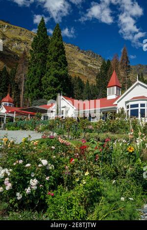 The Walter Peak High Country Farm beside Lake Wakatipu, Queenstown, New Zealand. Stock Photo