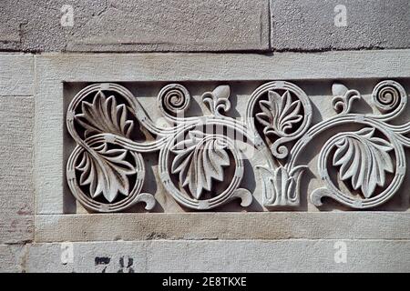 Italy, Friuli Venezia Giulia, Trieste, Synagogue, Detail Facade by Ruggero e Arduino Berlam Architect Stock Photo
