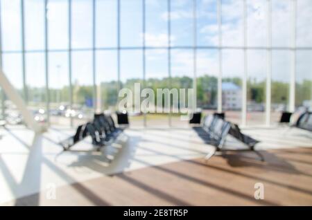 Office building or university library lobby hall reading area blur background with hall interior Stock Photo