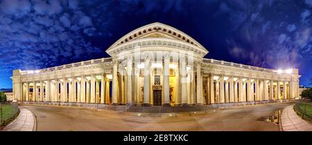 Panorama of Cathedral of Our Lady of Kazan, Russian Orthodox Church in Saint Petersburg Stock Photo